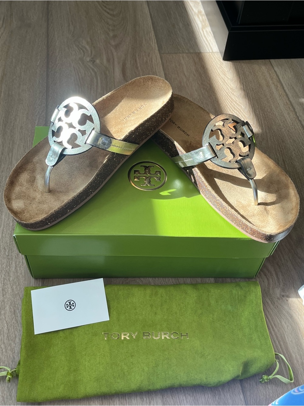 Tory Burch Miller Cloud Sandals Gold